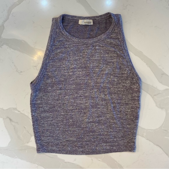 Aritzia Wilfred Free Purple Heather Crop Tank Medium - Picture 1 of 3